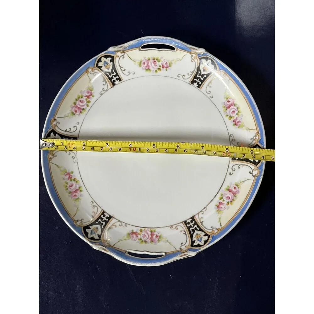 Vintage‎ Noritake Handpainted M Mark Floral Candy Dish 9.5” Made in Japan -T6